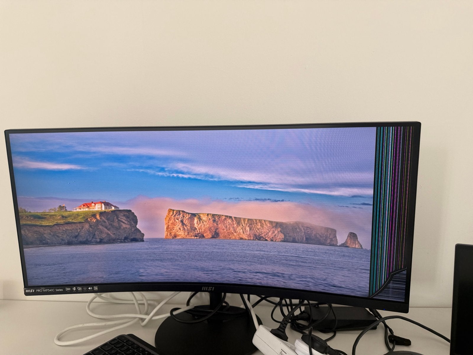 MSI PRO MP341CQ 34 inch Ultrawide Monitor - Schermschade, Ophalen, Gebruikt, Quad HD (2K), Curved