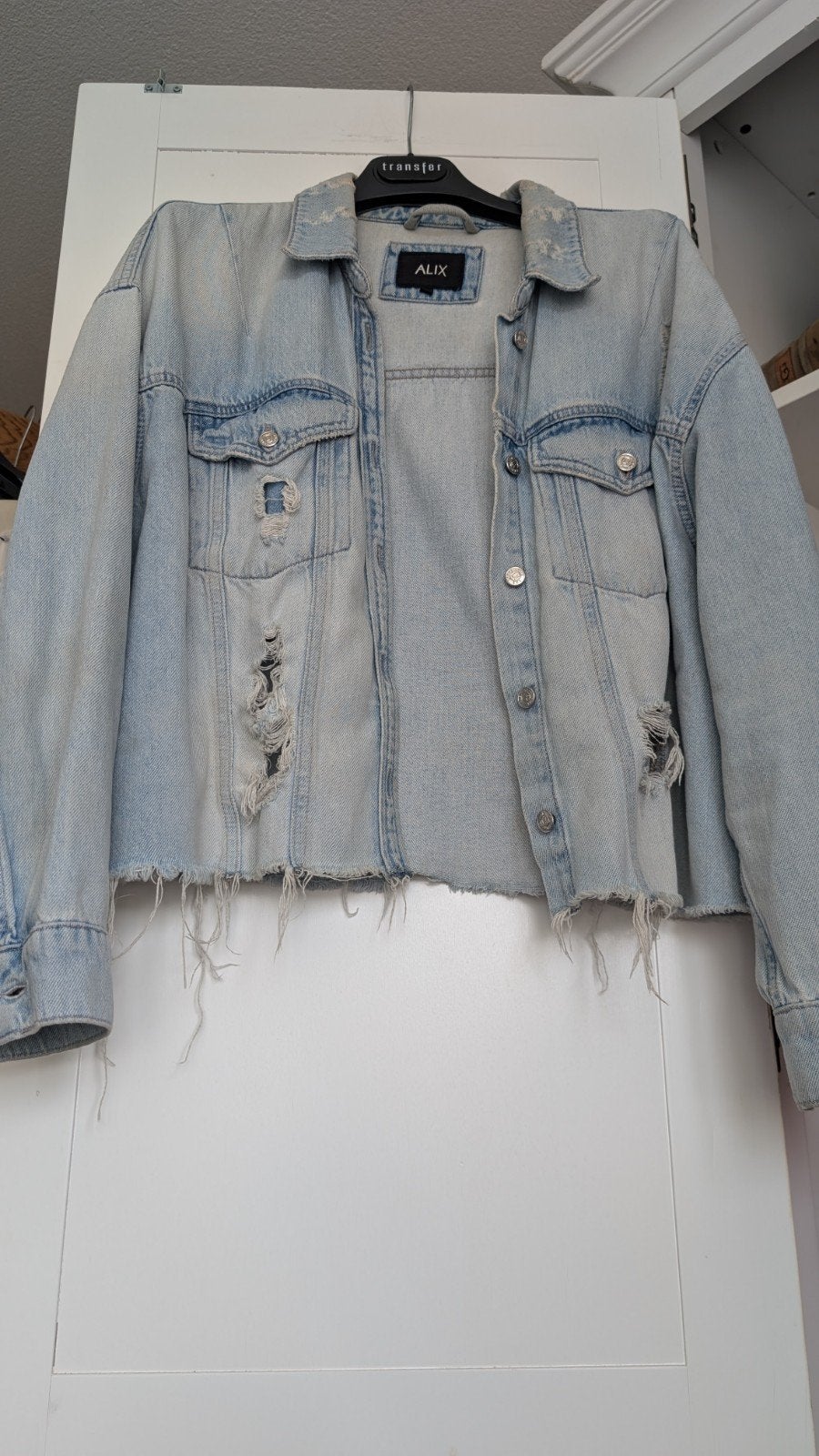 ALIX spijkerjasje met scheuren, Blauw, Ophalen of Verzenden, Maat 36 (S), Gedragen