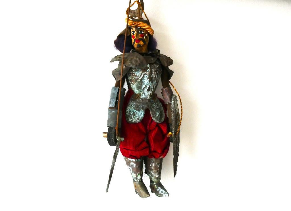 Siciliaanse Italiaanse marionet pop Ridder met oorring, Antiek en Kunst, Antiek | Speelgoed, Ophalen of Verzenden