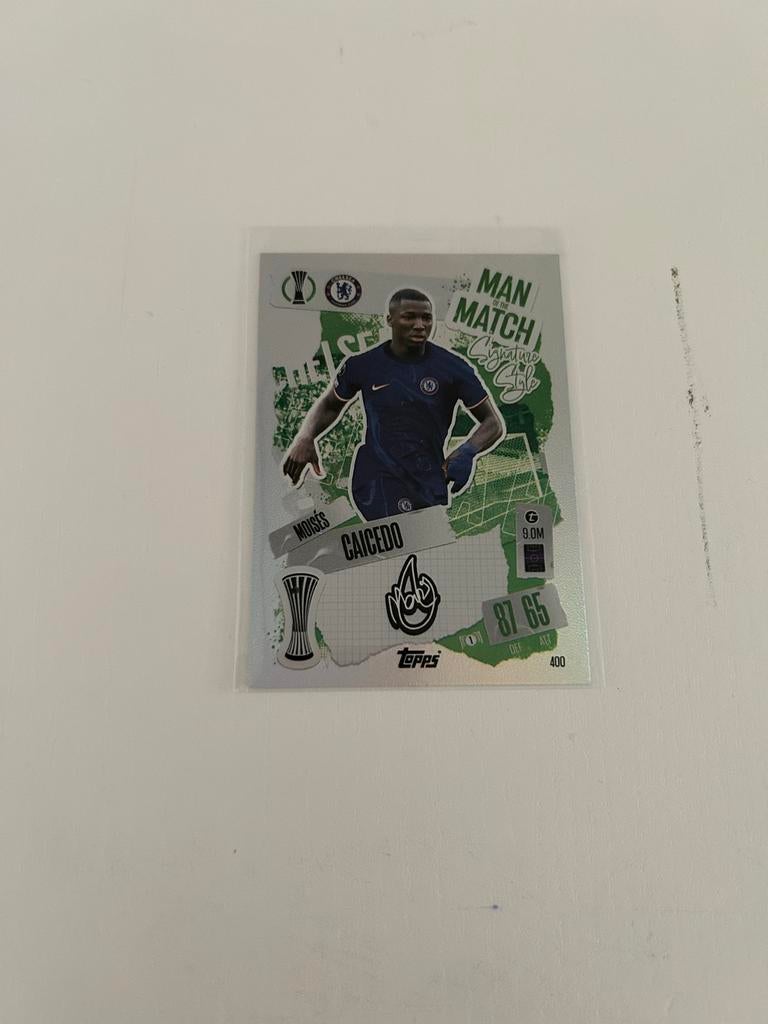 Moises Caicedo Topps Match Attax Man of the Match kaart, Ophalen of Verzenden, Zo goed als nieuw, Losse kaart