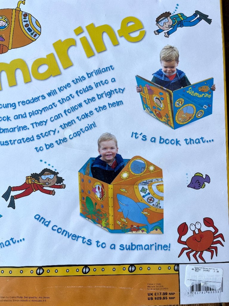 Submarine boek/boot (peuter/kleuter), Ophalen, Nieuw, Uitklap-, Voel- of Ontdekboek