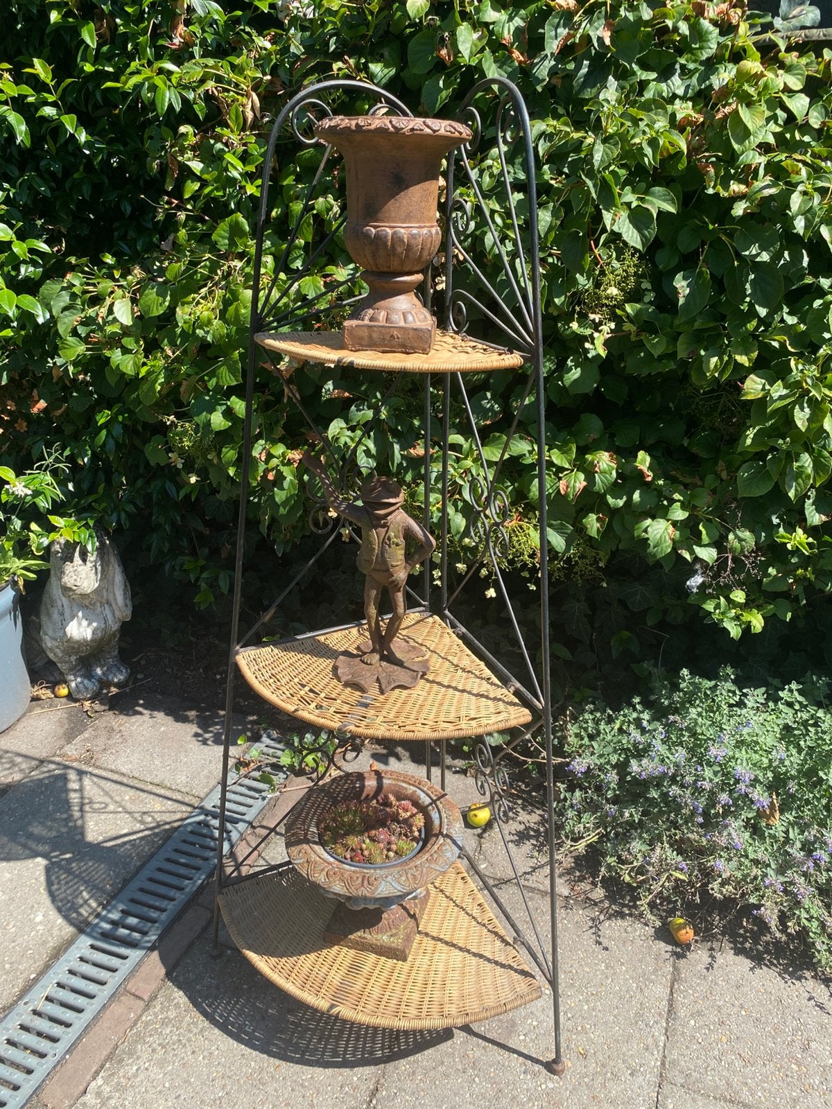 Prachtige xl gietijzeren etagiere, brocante, plantentafel, Ophalen, Gebruikt