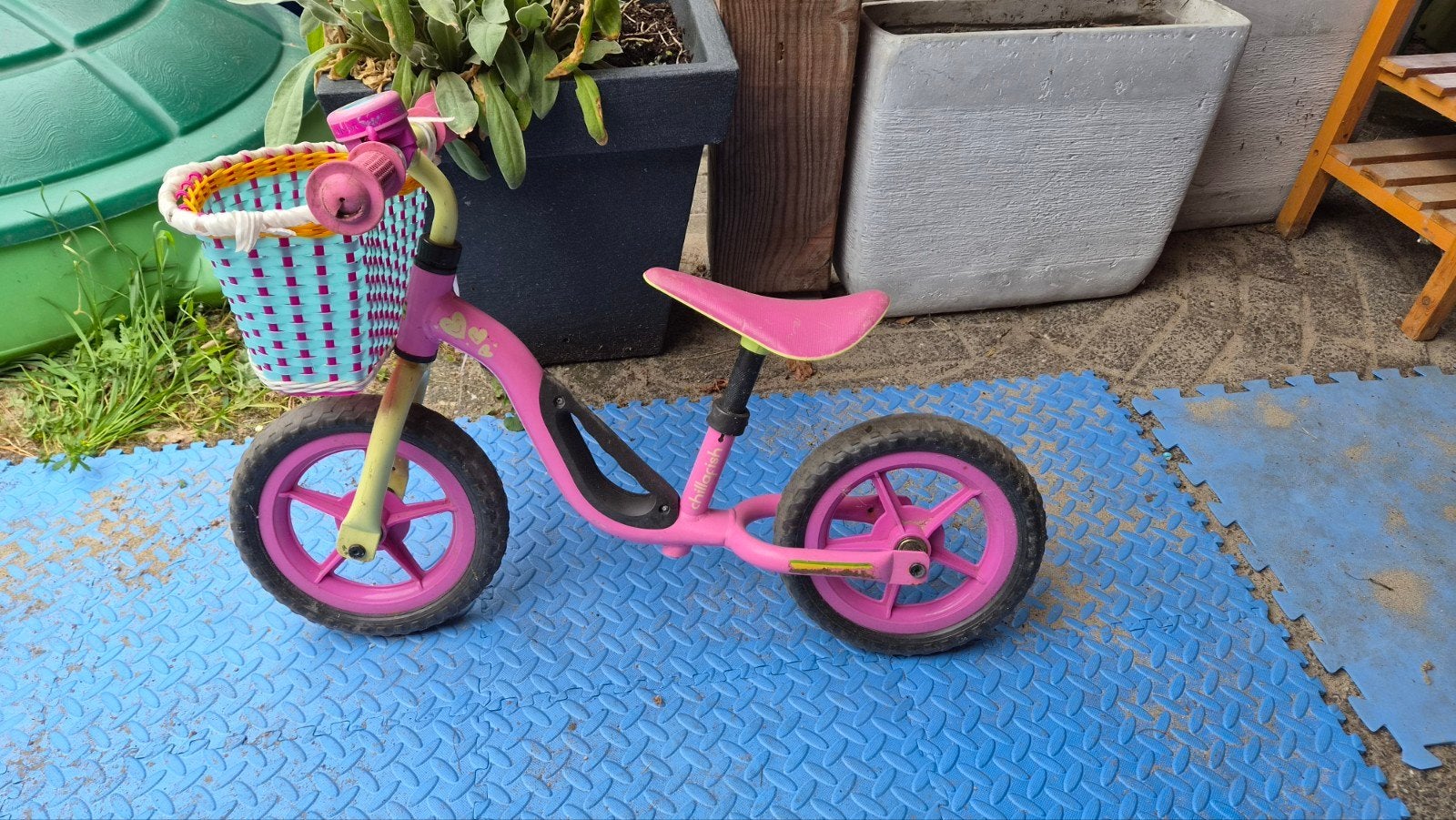 Loopfiets meisje, Ophalen, Gebruikt