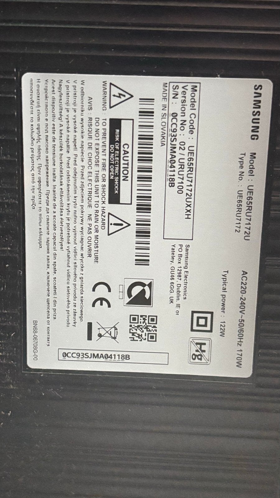 Samsung UE65RU7172U 65 inch 4K UHD Smart TV, Ophalen, LED, 50 Hz, Zo goed als nieuw