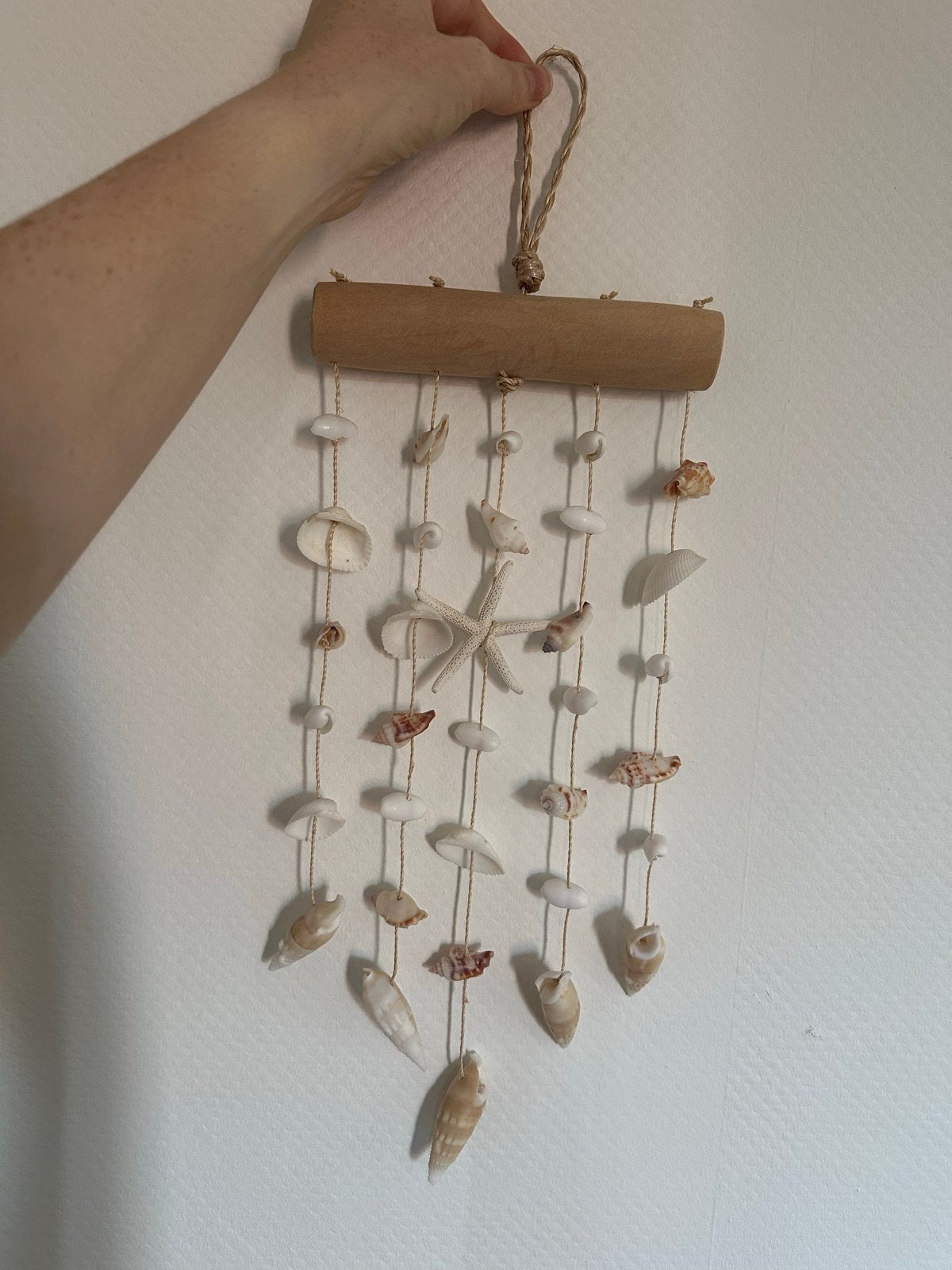 Muurdecoratie met schelpen en zeester, Ophalen, Hout, Beige, Landelijk