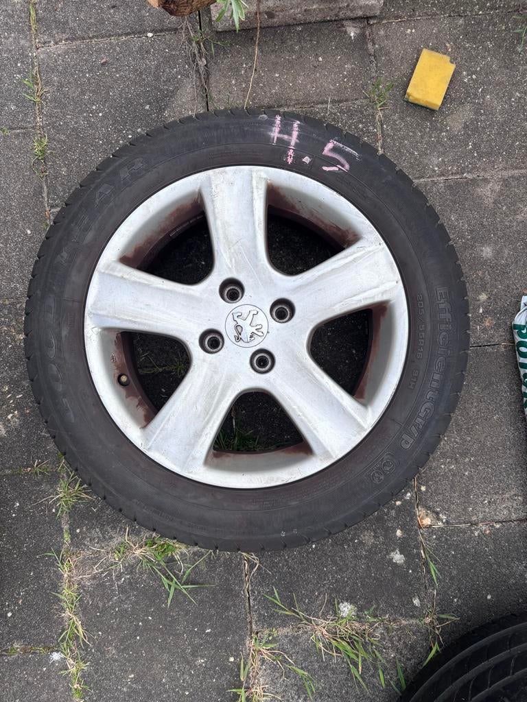 16 inch lichtmetalen velgen 4x108 met zomerbanden, Auto diversen, Tuning en Styling, Ophalen