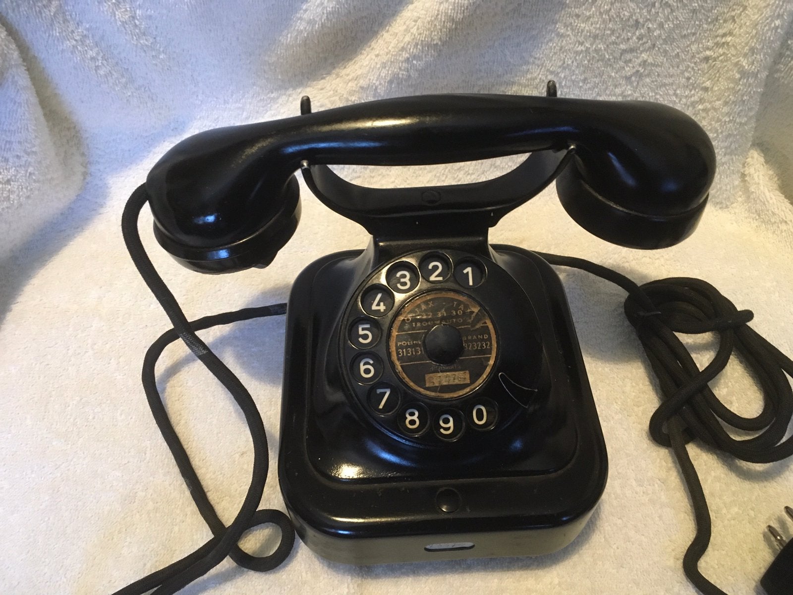 Antieke Heemaf Telefoon met spuugbakje jaren30, Ophalen of Verzenden, Gebruikt, Met draaischijf
