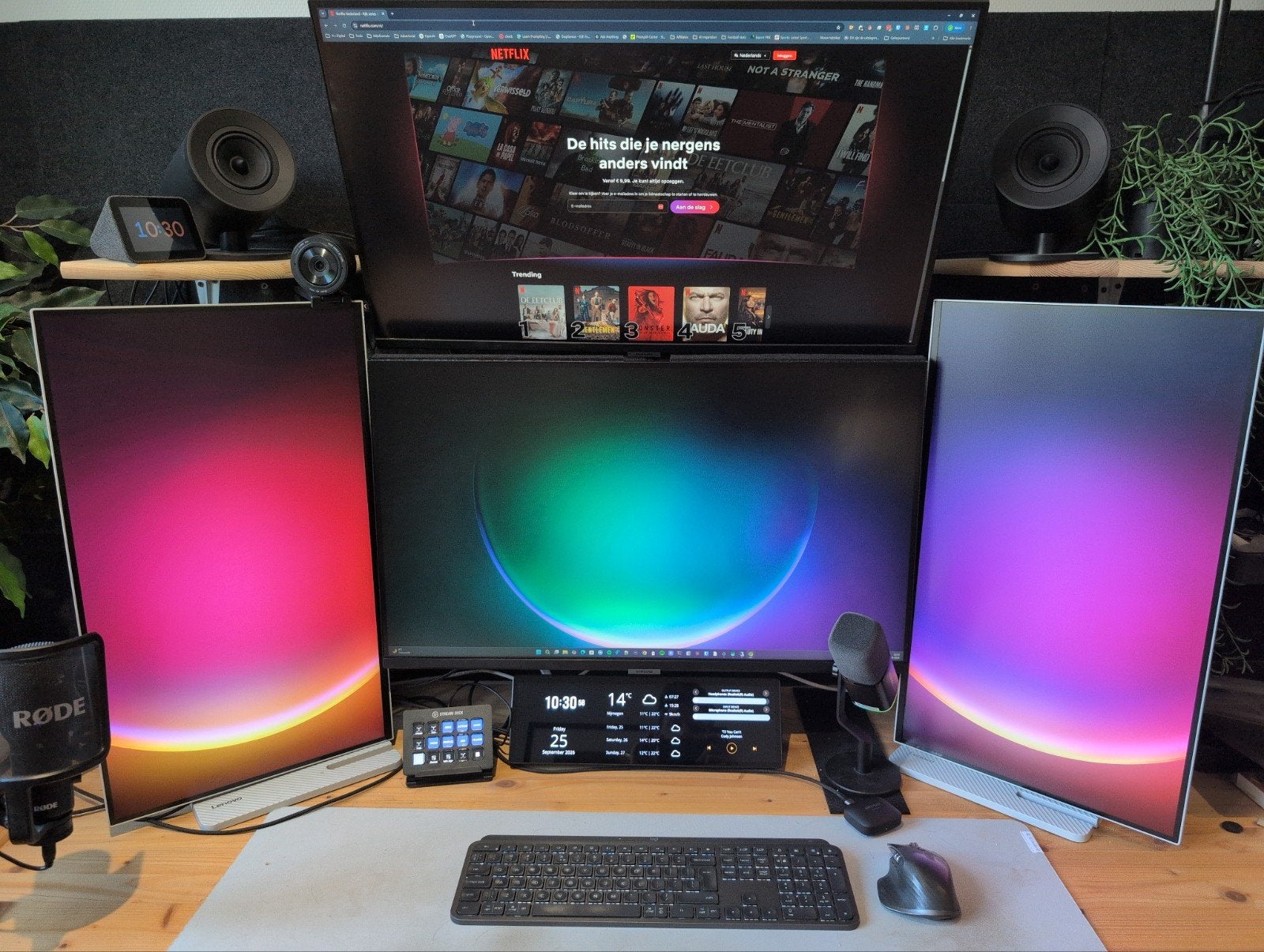 Monitor set: 2x 32" 4K Samsung M7 + 2x 27" Lenovo QHD T, Computers en Software, 32, 27, Gebruikt, Draaibaar, Ultra HD (4K)