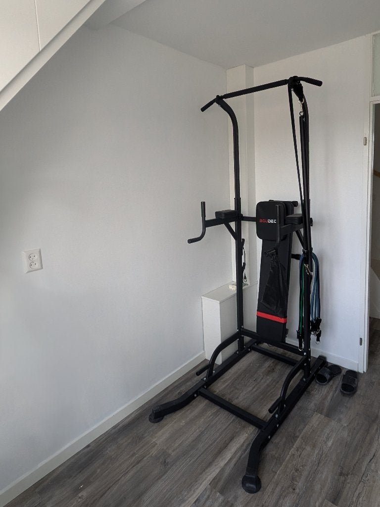 Sportmachine (pull-up, dips, bench), Ophalen, Benen, Krachtstation, Aluminium