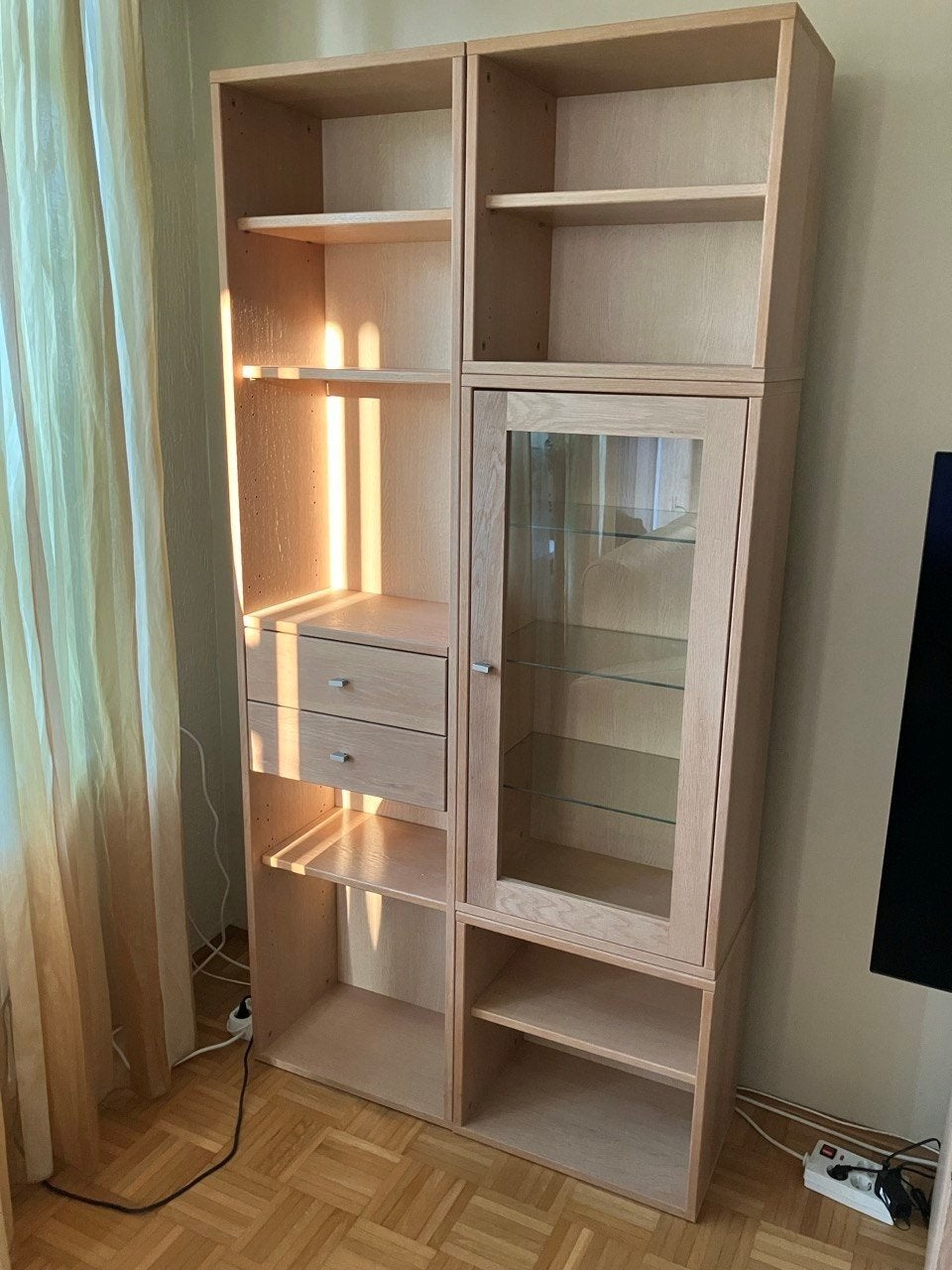Complete whitewash woonkamermeubelset + eettafel (modulair), Huis en Inrichting, Ophalen, Gebruikt, Met deur(en), 50 tot 100 cm