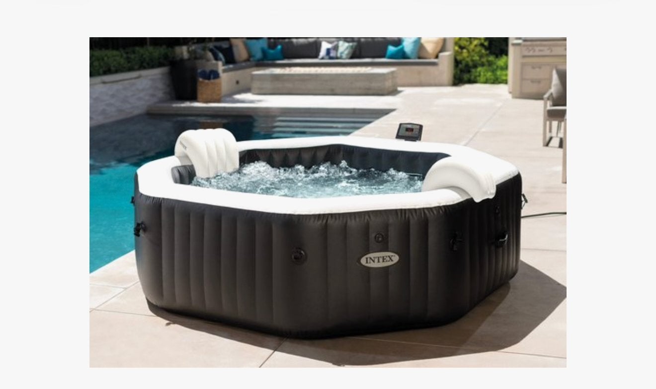 Intex Pure Spa Jet & Bubble Deluxe 4p - Ø 201 cm, Tuin en Terras, Ophalen, Zo goed als nieuw, Afdekzeil, Opblaasbaar