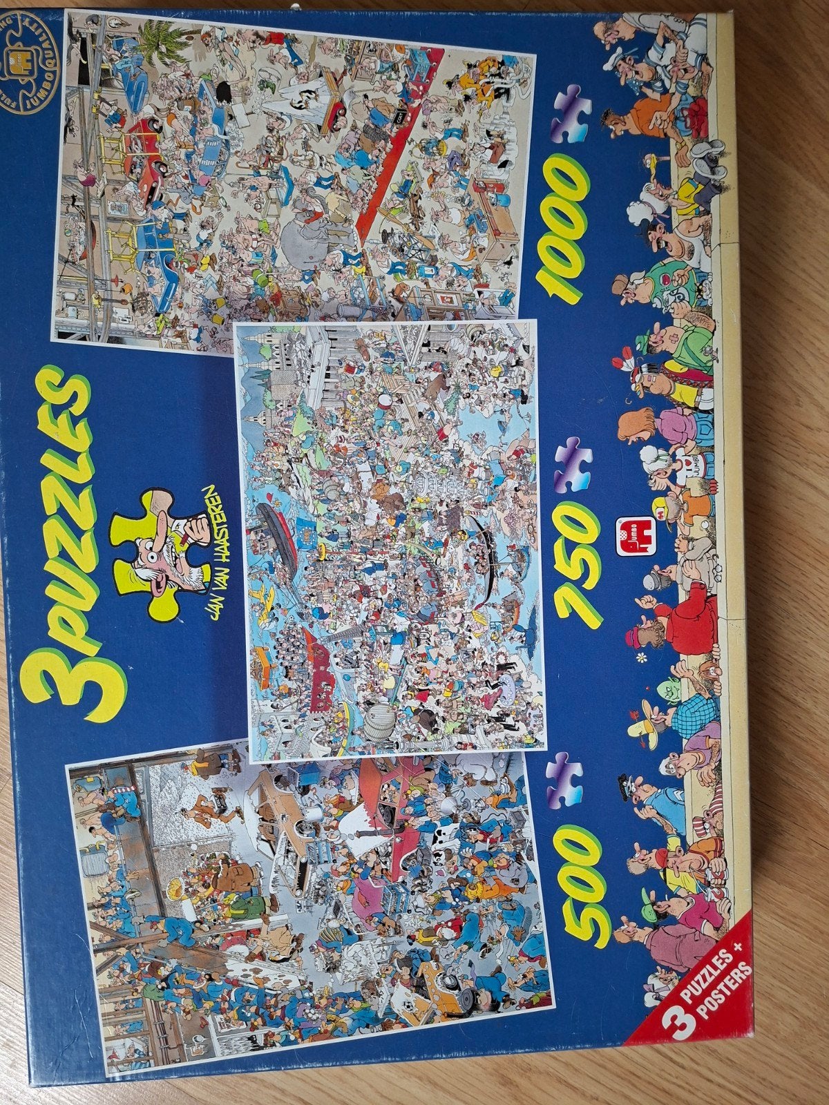 Jan v haasteren 3 x puzzel met poster, Ophalen, 500 t/m 1500 stukjes, Zo goed als nieuw