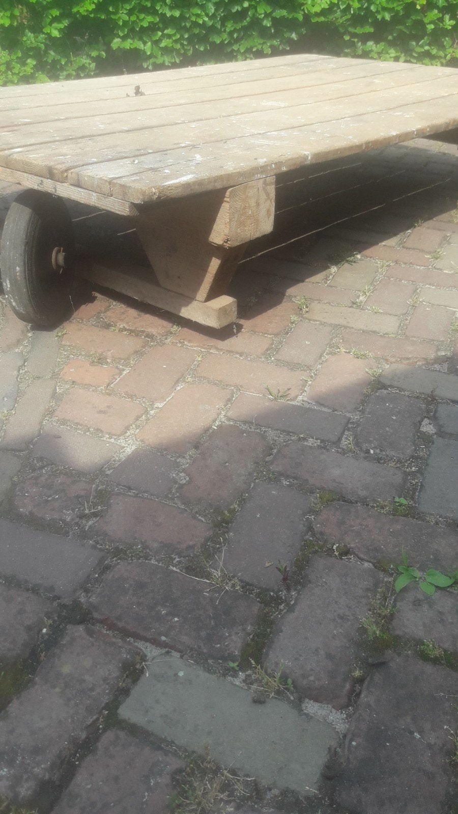 Houten kar op wielen, ideaal voor tuin of werkplaats, Ophalen, Gebruikt
