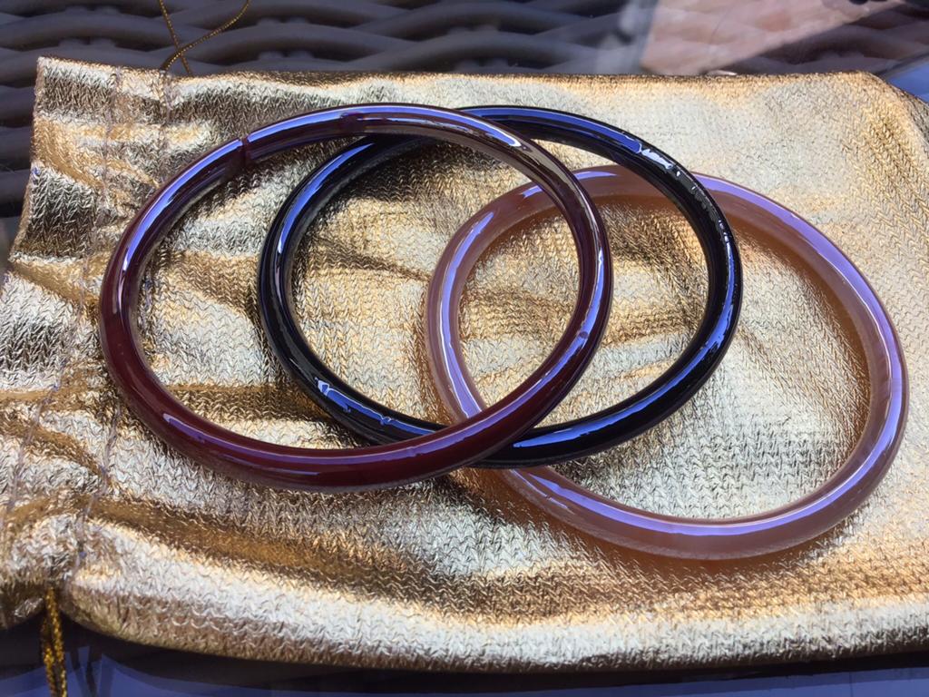 Set van 3 glazen armbandjes, heel apart, Ophalen of Verzenden