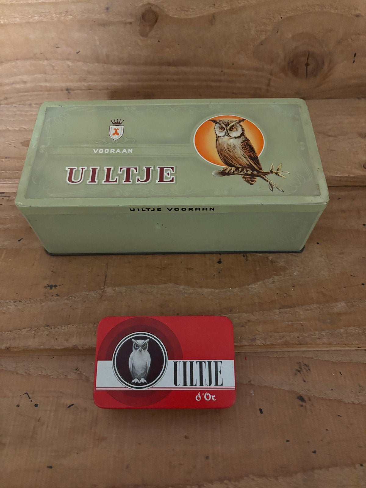 Uiltje sigaren blikjes, Ophalen of Verzenden, Gebruikt, Tabaksdoos of Verpakking