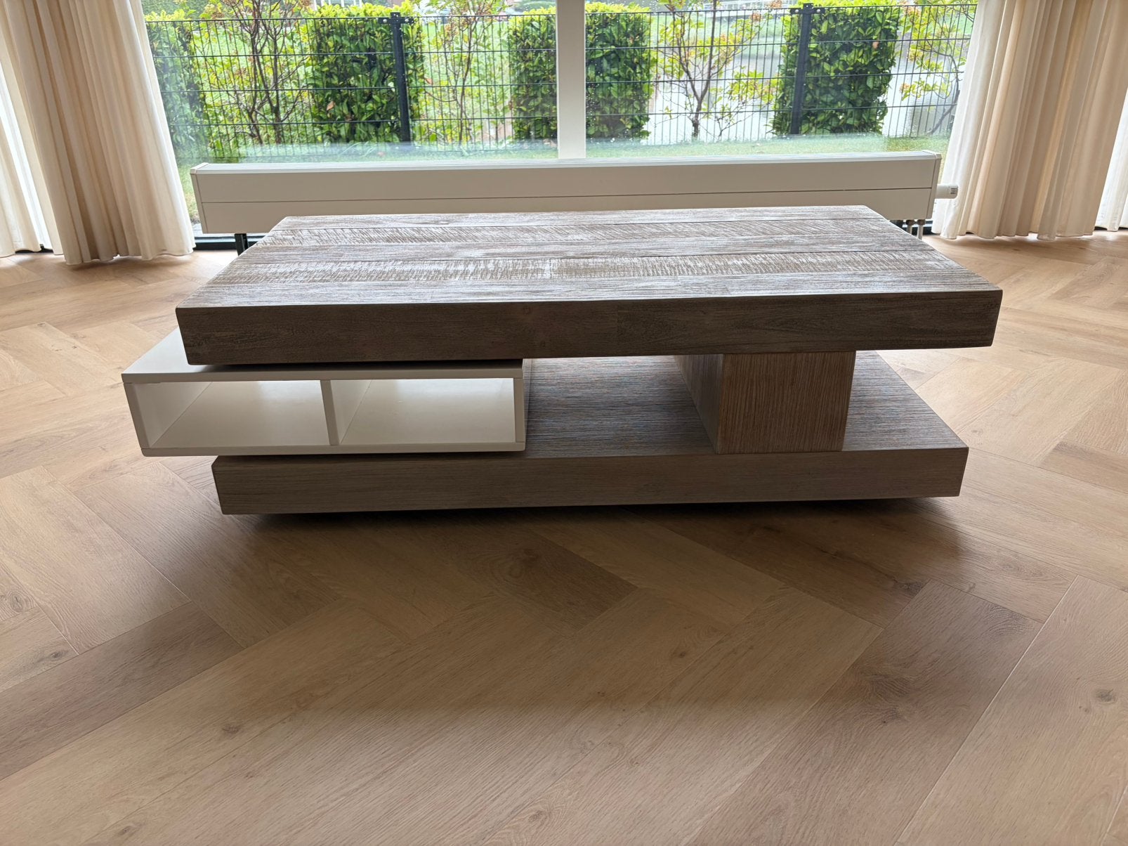 Henders & Hazel salontafel – hout/wit – 120x60 cm, Ophalen, 50 tot 100 cm, Zo goed als nieuw, Minder dan 100 cm