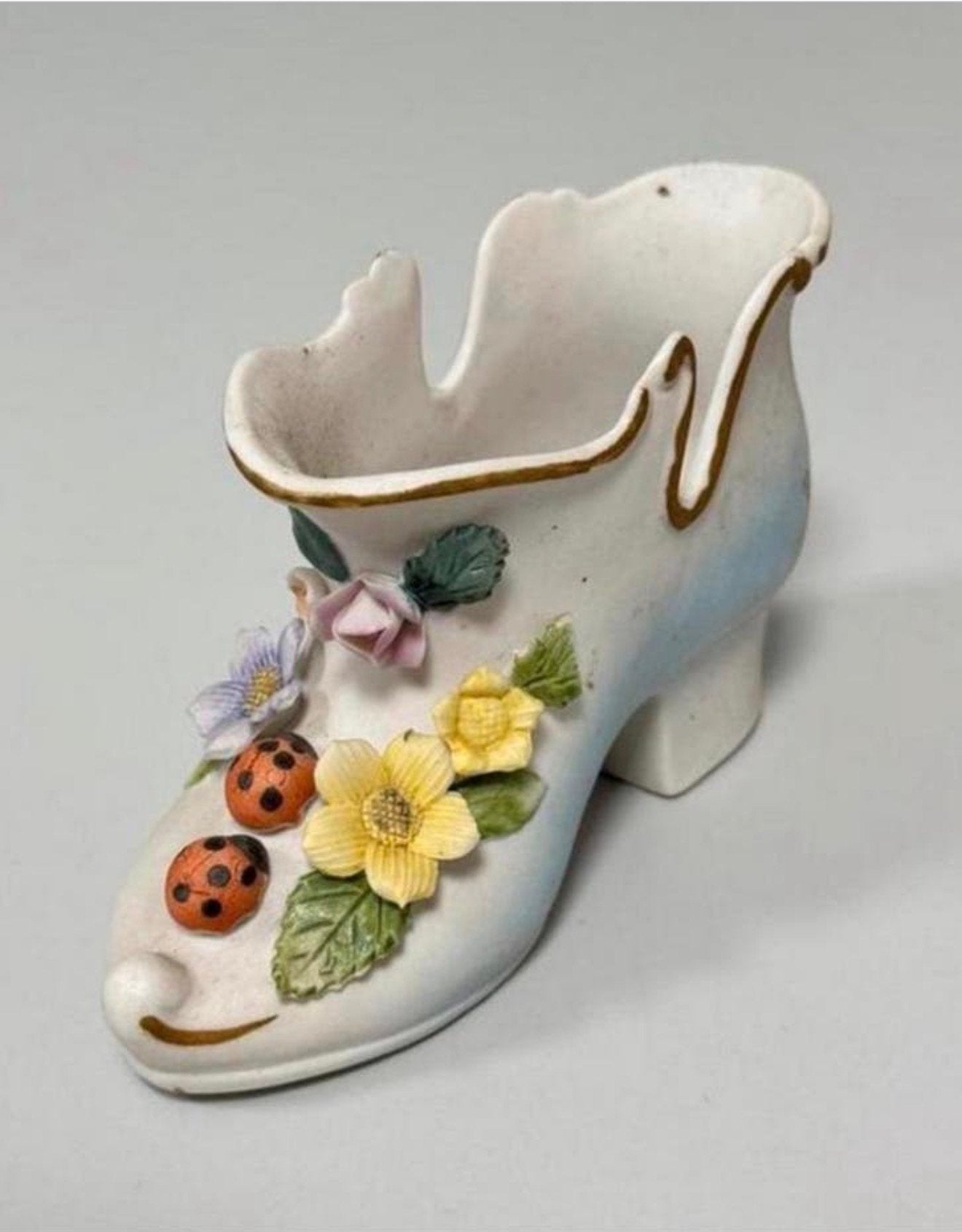 Vintage Victoriaanse bisque porseleinen schoen porselein, Ophalen of Verzenden