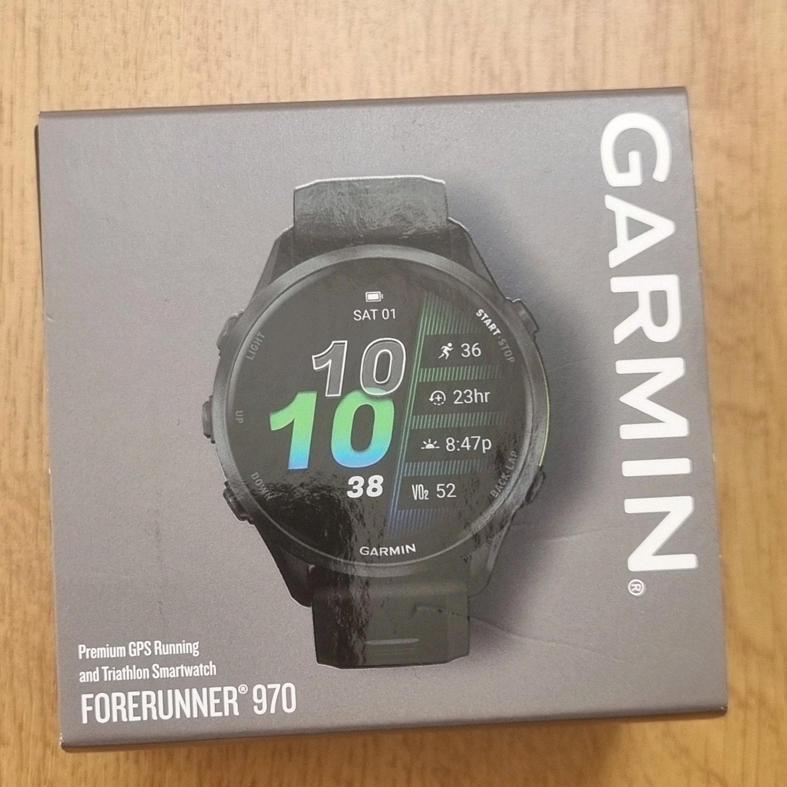 Garmin Forerunner 970 47mm, Sieraden, Tassen en Uiterlijk, Sporthorloges, Zwart, Nieuw, Ophalen of Verzenden, Conditie