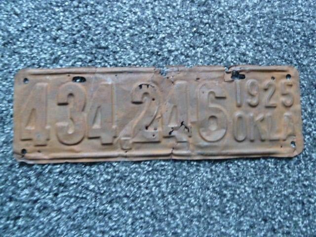 Kentekenplaat licenseplate Oklahoma 1925 USA, Verzenden, Gebruikt, Auto's