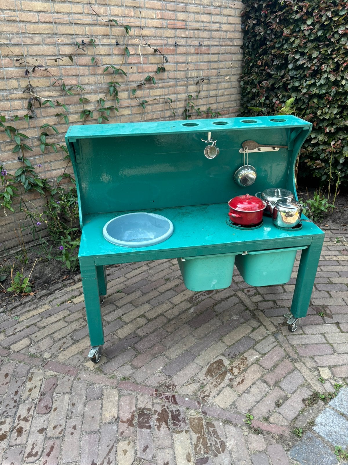Buitenkeukentje zelfgemaakt, Ophalen, Gebruikt