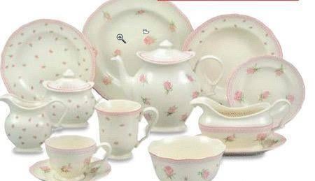 Heel veel servies Cambridge roze roosjes van Blokker, Huis en Inrichting, Keuken | Servies, Zo goed als nieuw, Compleet servies