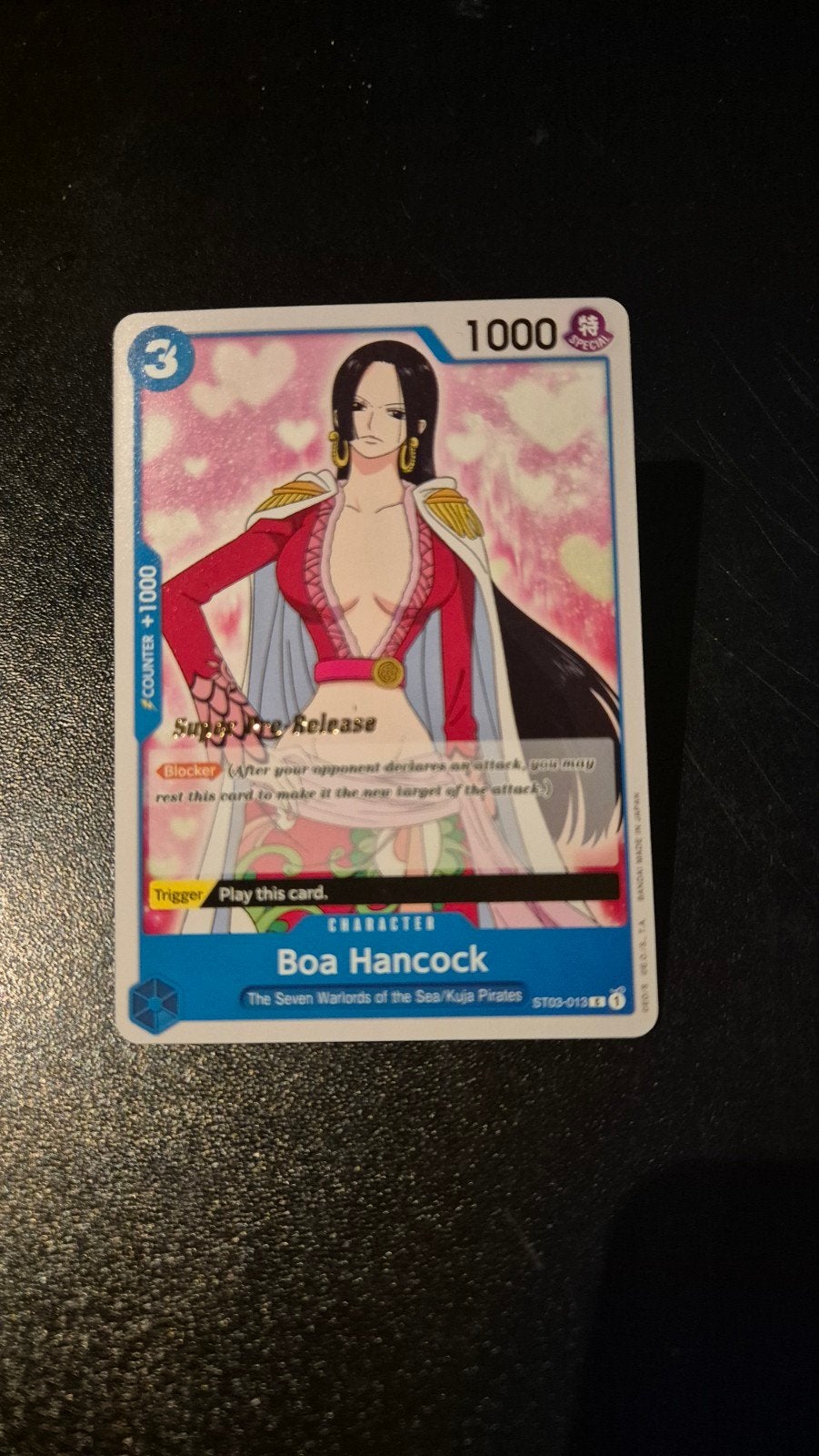 One Piece - Boa Hancock, Super Pre-Release, Ophalen of Verzenden, Zo goed als nieuw, Losse kaart