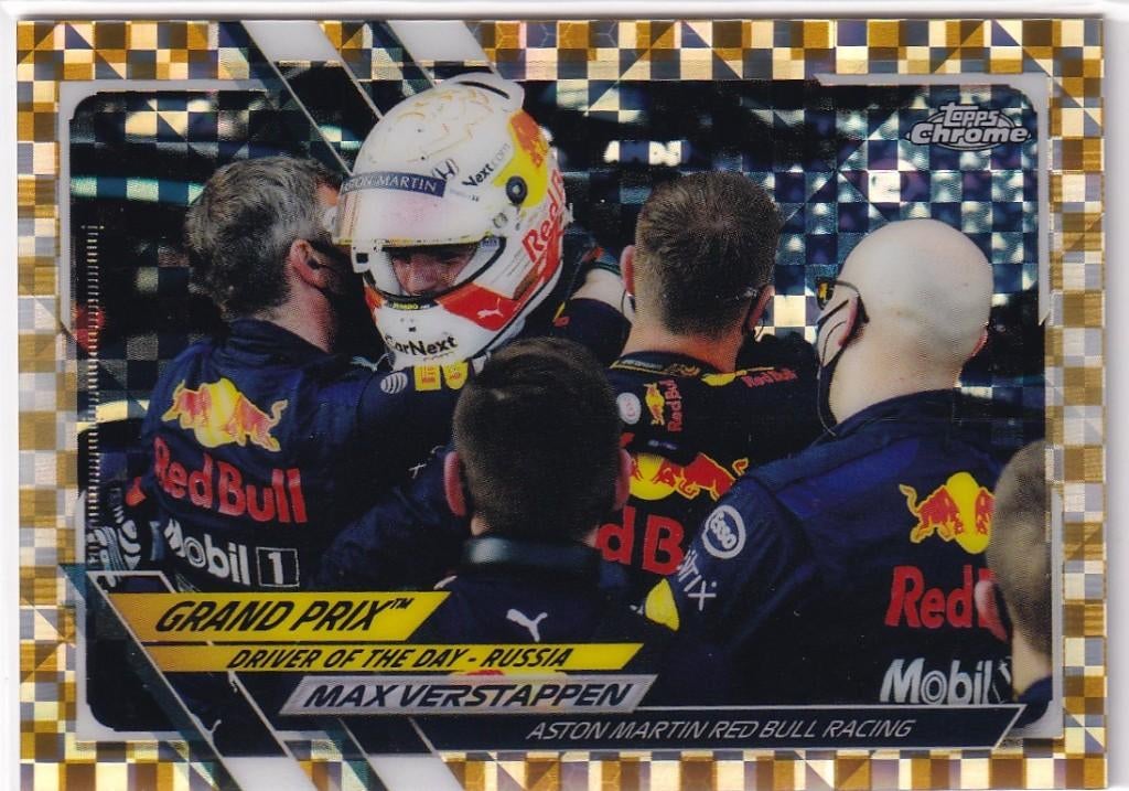 Max Verstappen Gold Checker Refractor #161 /50, Verzenden, Nieuw, Formule 1