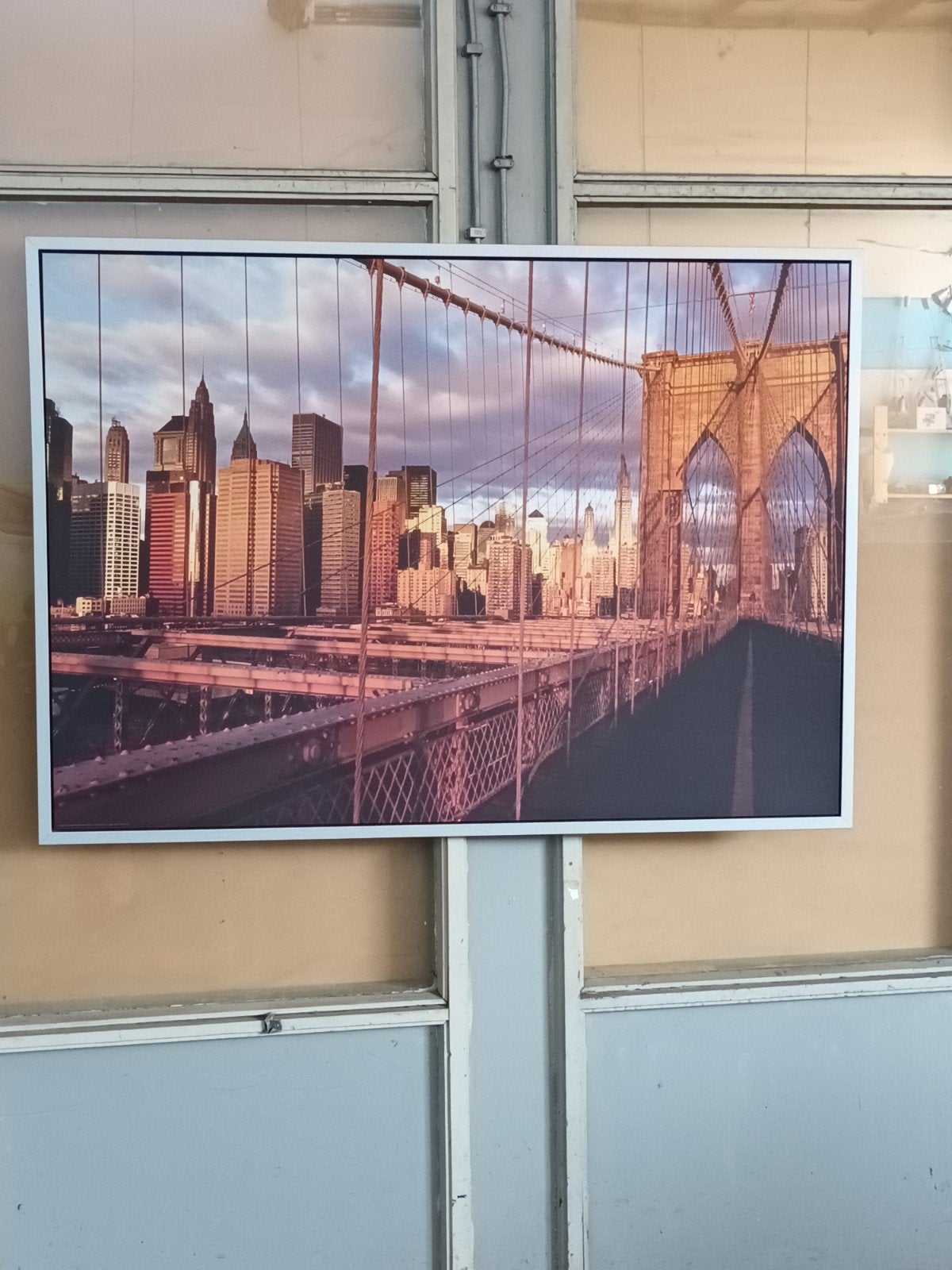 Grote canvas print van de Brooklyn Bridge, Ophalen, 50 – 75, 75 tot 100 cm, Print