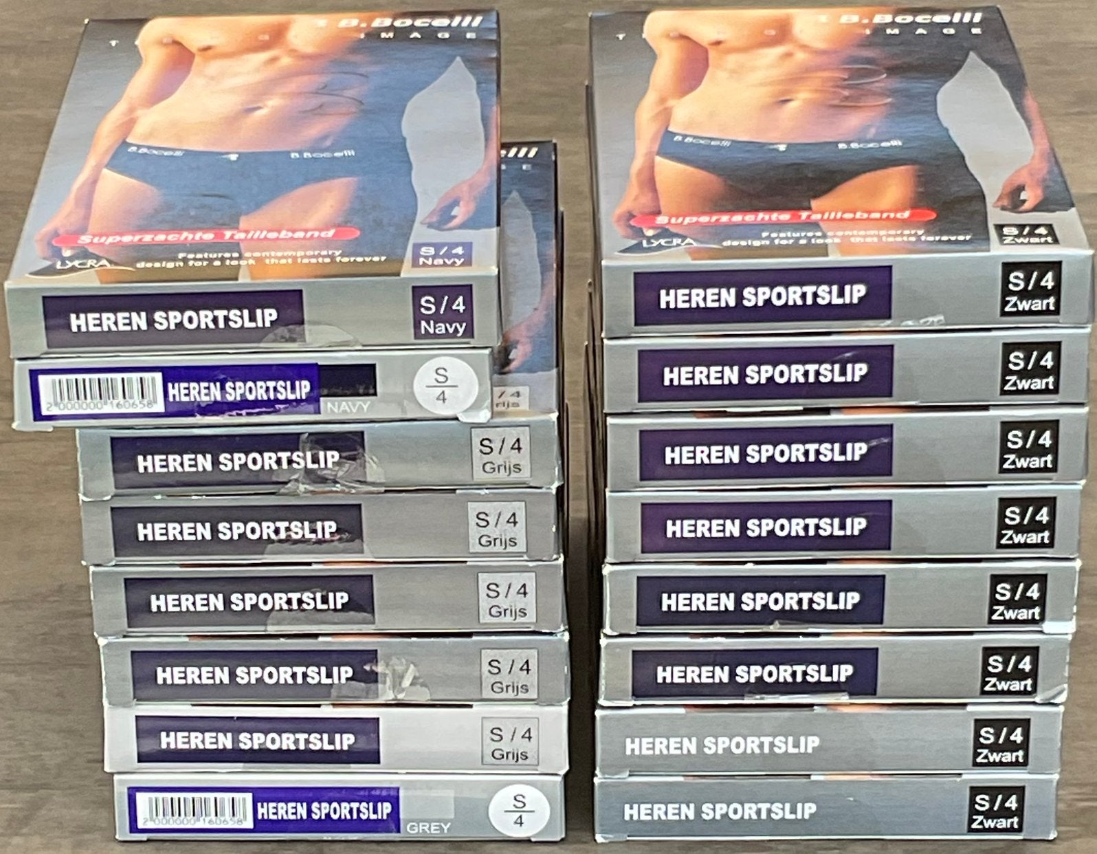 18x B.Bocelli heren sportslip , nieuw (maat S/4, 3 kleuren), Ophalen of Verzenden, Overige kleuren, Slip