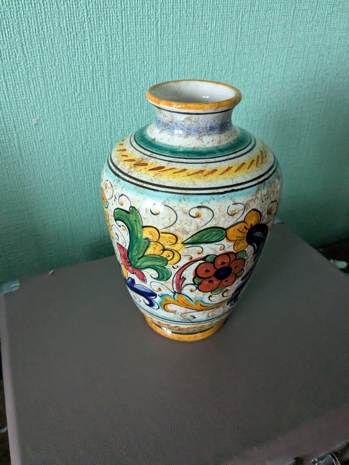 Vintage Deruta vaas, handgeschilderd, Italië, Antiek en Kunst, Antiek | Vazen, Ophalen of Verzenden