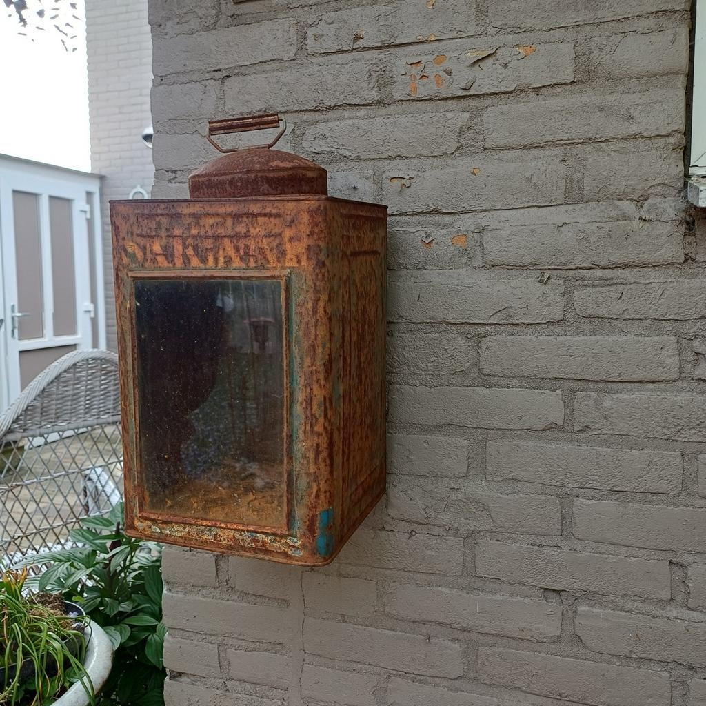 Oud Frans brocante lantaarn sleets landelijk, Antiek en Kunst, Ophalen of Verzenden