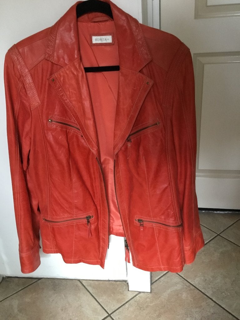 Leren jasje, Ophalen of Verzenden, Zo goed als nieuw, Maat 42/44 (L), Rood