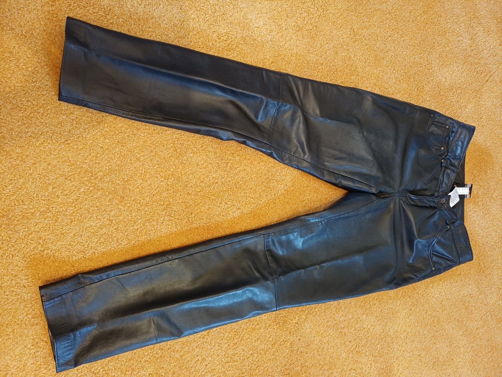 lederen broek, Ophalen of Verzenden, Zo goed als nieuw, Zwart, W30 - W32 (confectie 38/40)