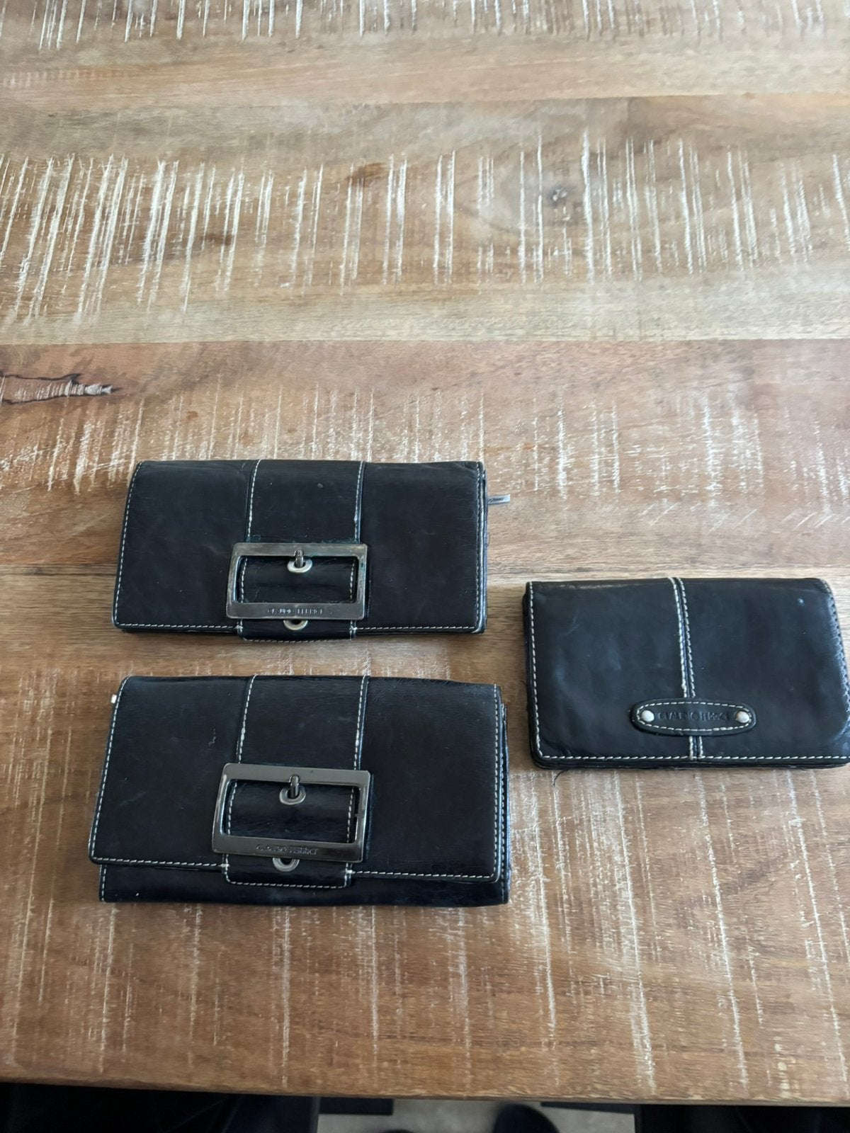 Claudio ferrici portemonnee zwart leer 3 stuks, Verzenden, Gebruikt, Zwart, Leer