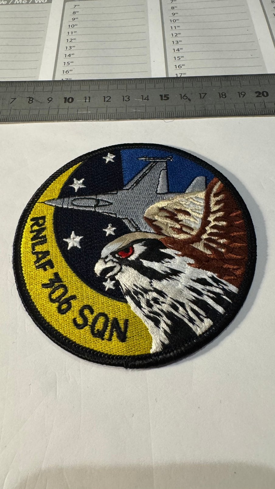 Patch F-16 swirl luchtmacht klu 306 squadron volkel, Verzamelen, Ophalen of Verzenden, Zo goed als nieuw, Patch, Badge of Embleem