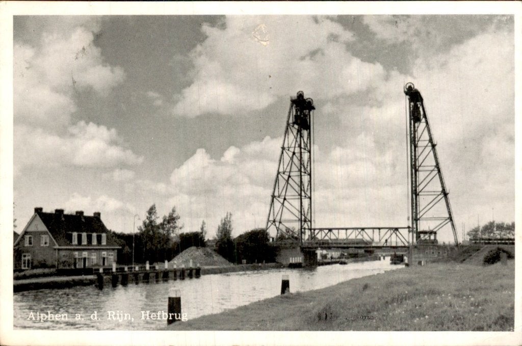 Alphen a.d. Rijn - Hefbrug - Zicht op brug, Ophalen of Verzenden, 1960 tot 1980, Gelopen, Zuid-Holland