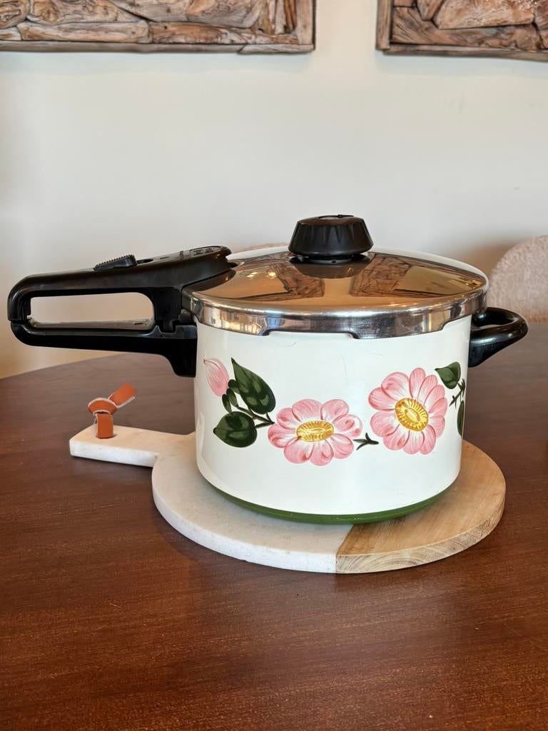 Vintage Snelkookpan Villeroy & Boch Wild Rose, Ophalen of Verzenden, Gebruikt, Overige materialen, Pot, Bus of Blik