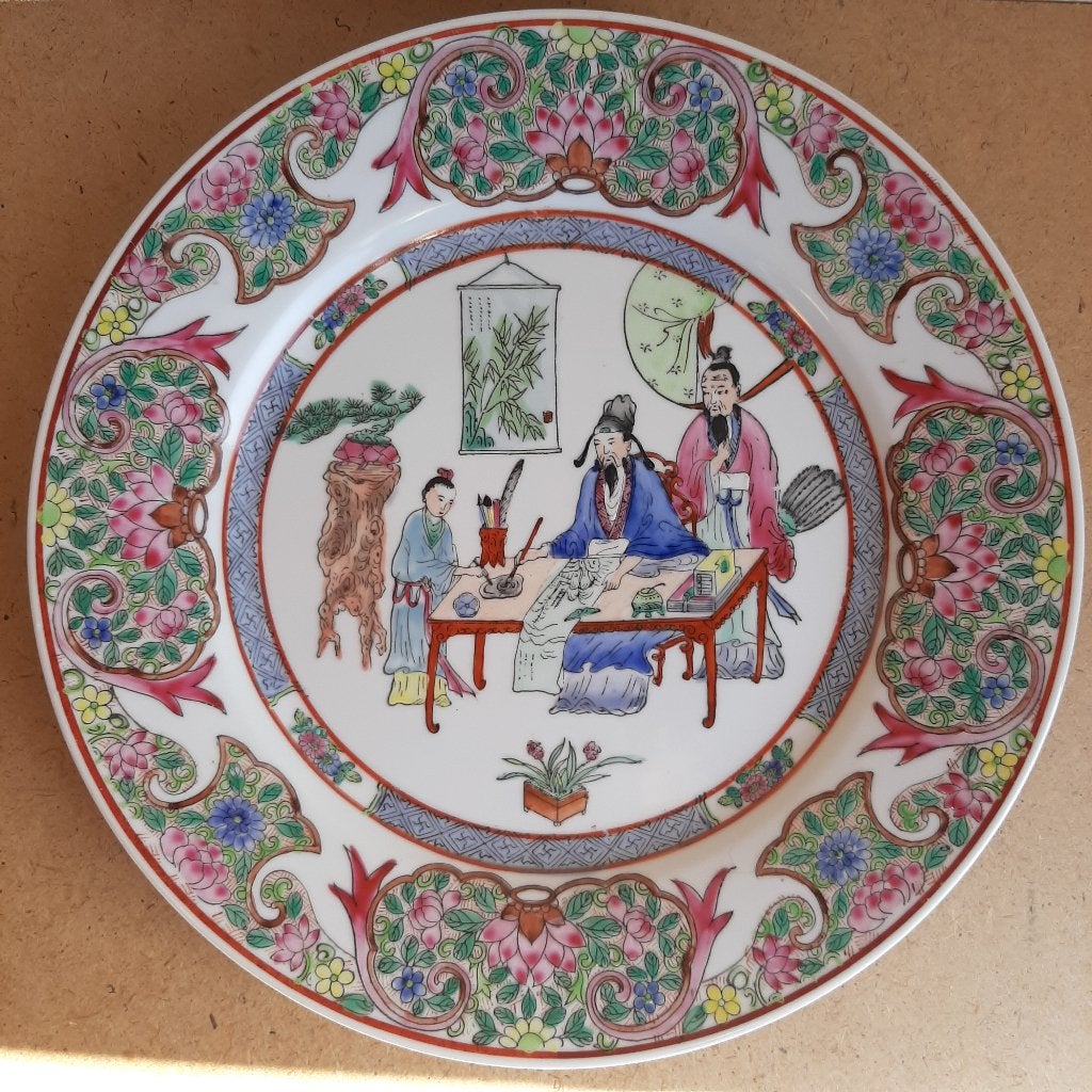 Handgeschilderd Chinees bord, Antiek en Kunst, Ophalen