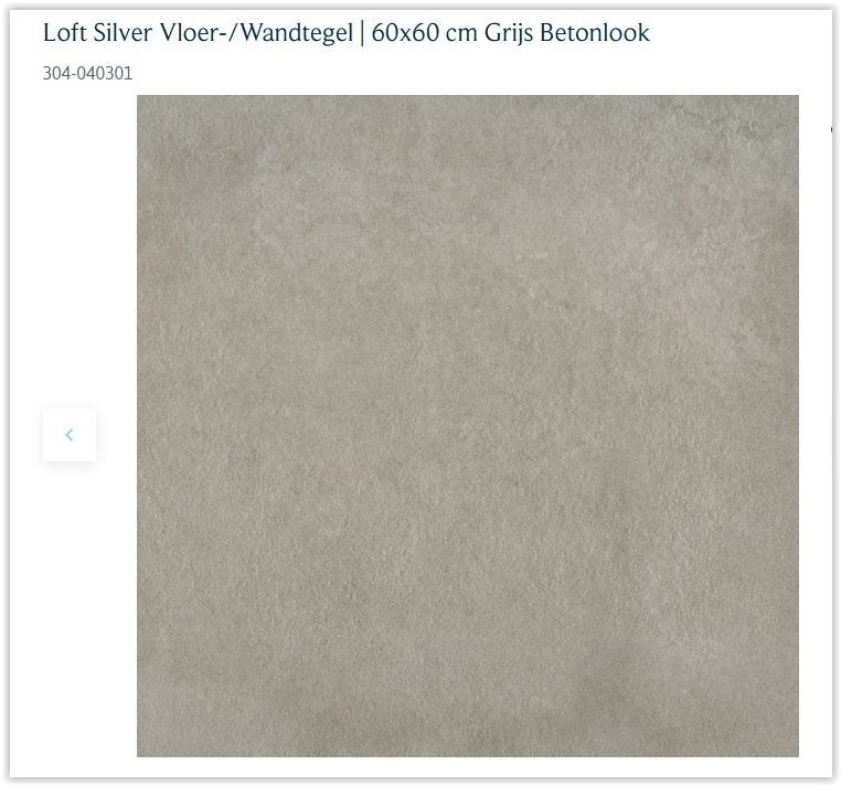 Loft Silver Vloer-/Wandtegel | 60x60 cm Grijs Betonlook, Ophalen, 60 cm of meer, Overige typen, Nieuw