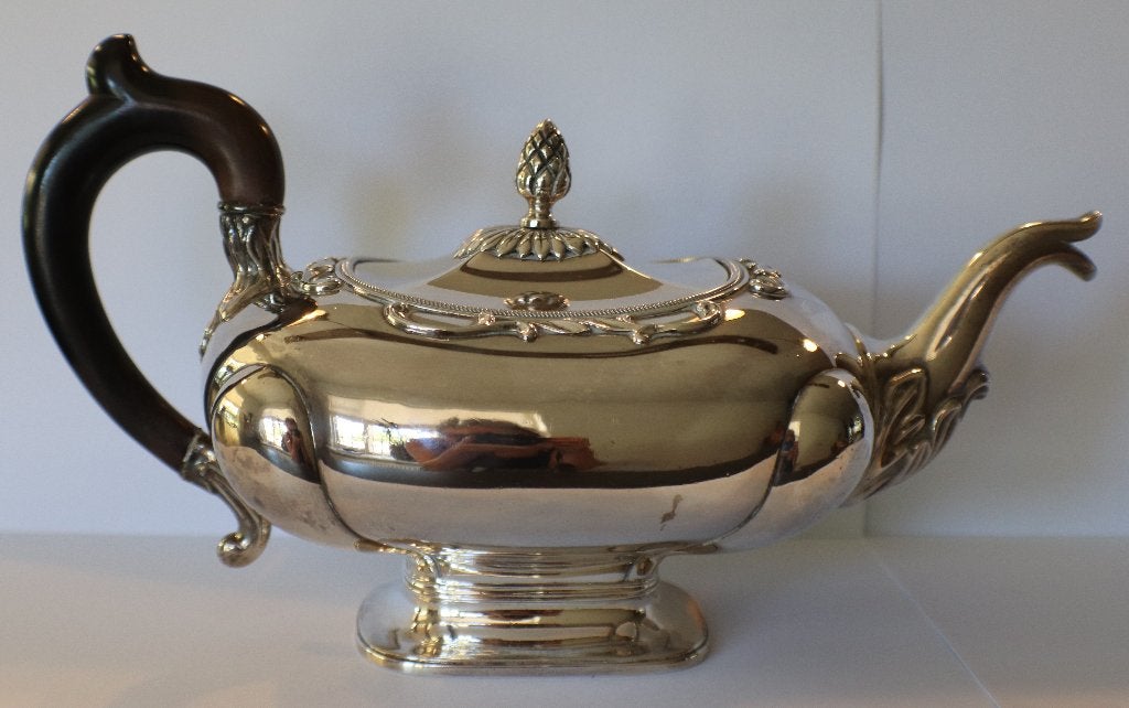Antieke zilveren theepot, Bonebakker & Zoon A´dam, 1817-1825, Verzenden, Zilver