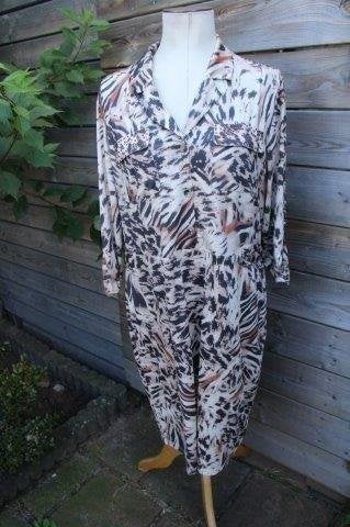 Jurk beige/ bruin/ oranje K-Design mt XL Vaste prijs, K-design, Beige, Maat 46/48 (XL) of groter, Ophalen of Verzenden