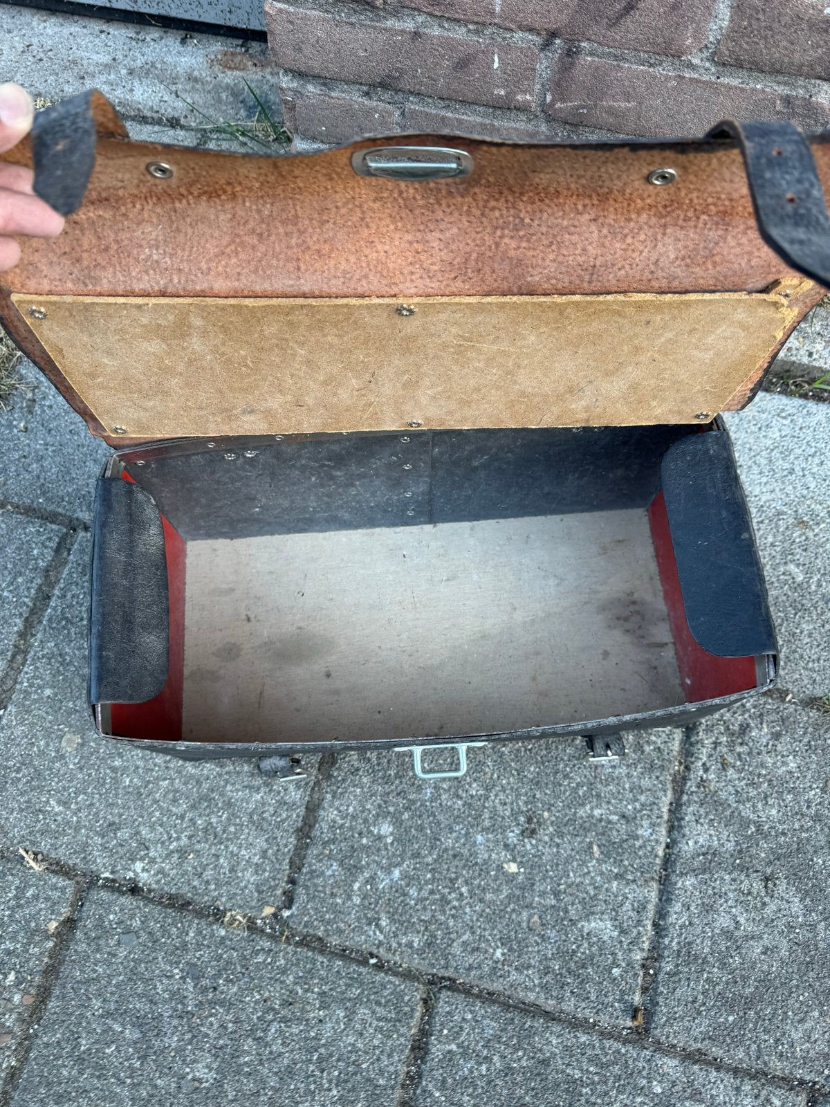 Vintage Leren Loodgieters Tas - Robuust en Authentiek, Doe-het-zelf en Verbouw, Gereedschapskisten, Ophalen, Gebruikt