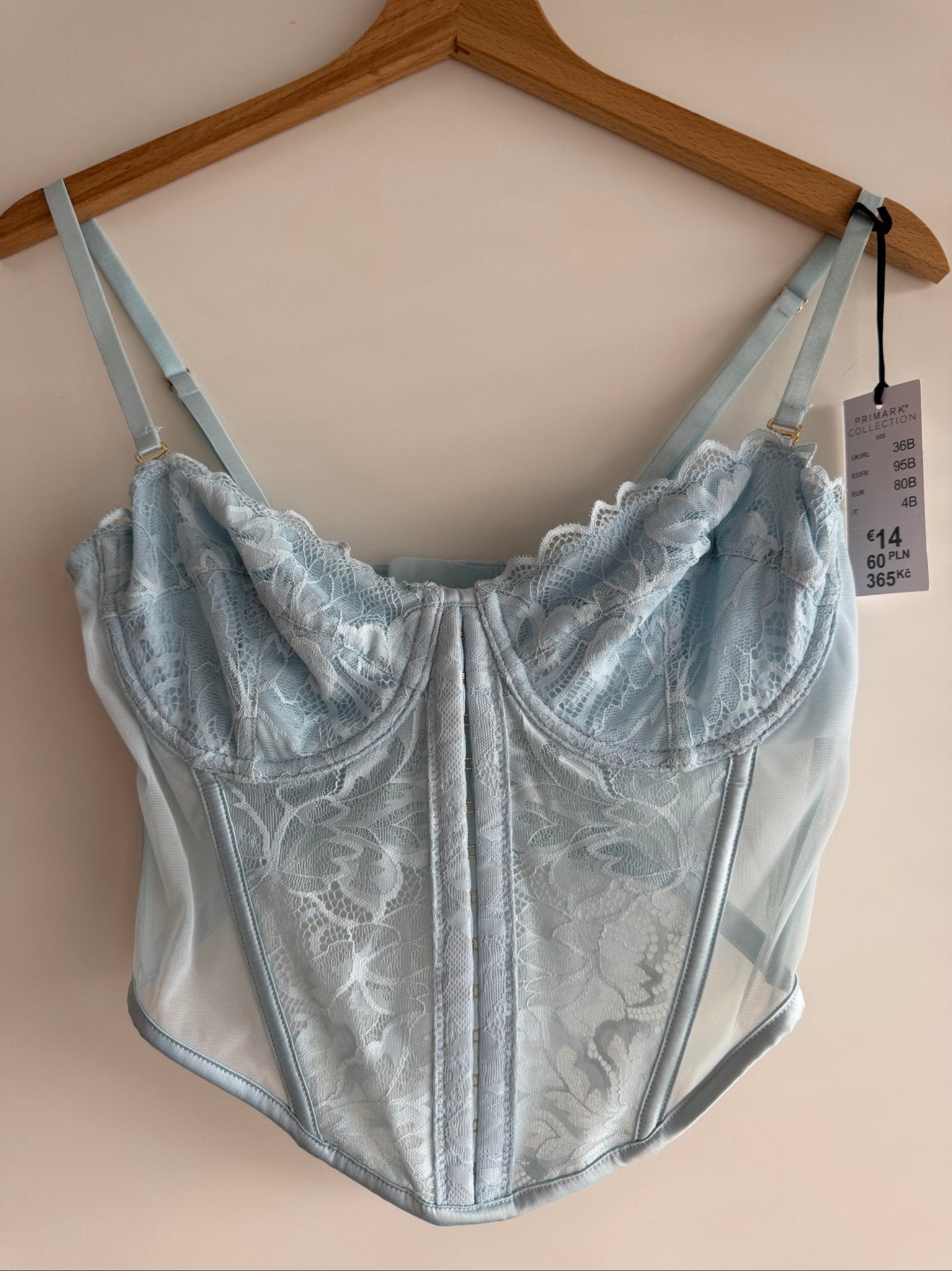 Primark Lichtblauw Kant Corset Top 80B, Kleding | Dames, Nieuw, Ophalen of Verzenden, Maat 36 (S), Primark
