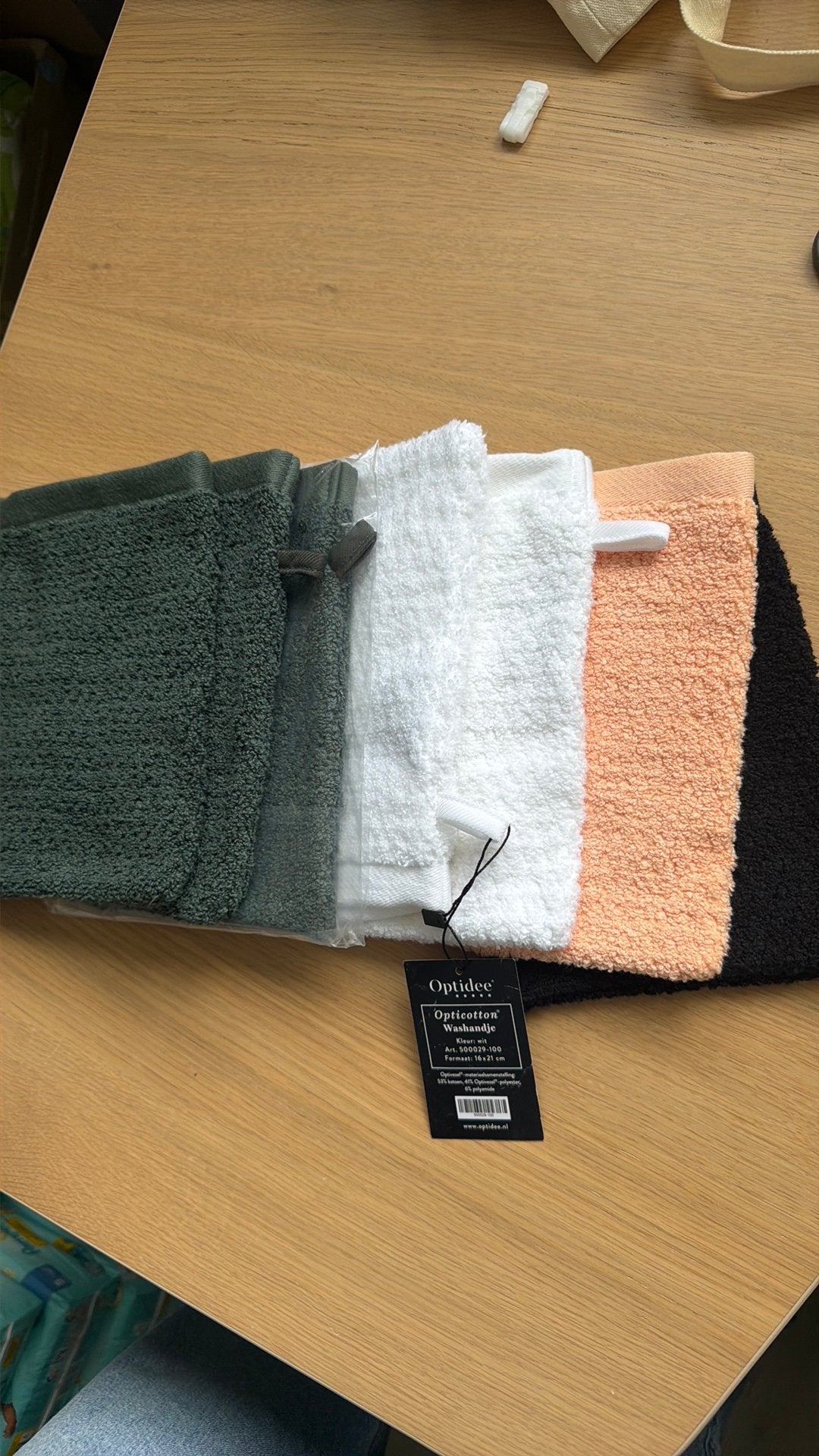 7 ST Optidee Opticotton washandjes NIEUW, Huis en Inrichting, Verzenden, Nieuw, Zwart