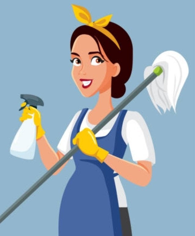 Huishoudelijke hulp aangeboden, Schoonmaken