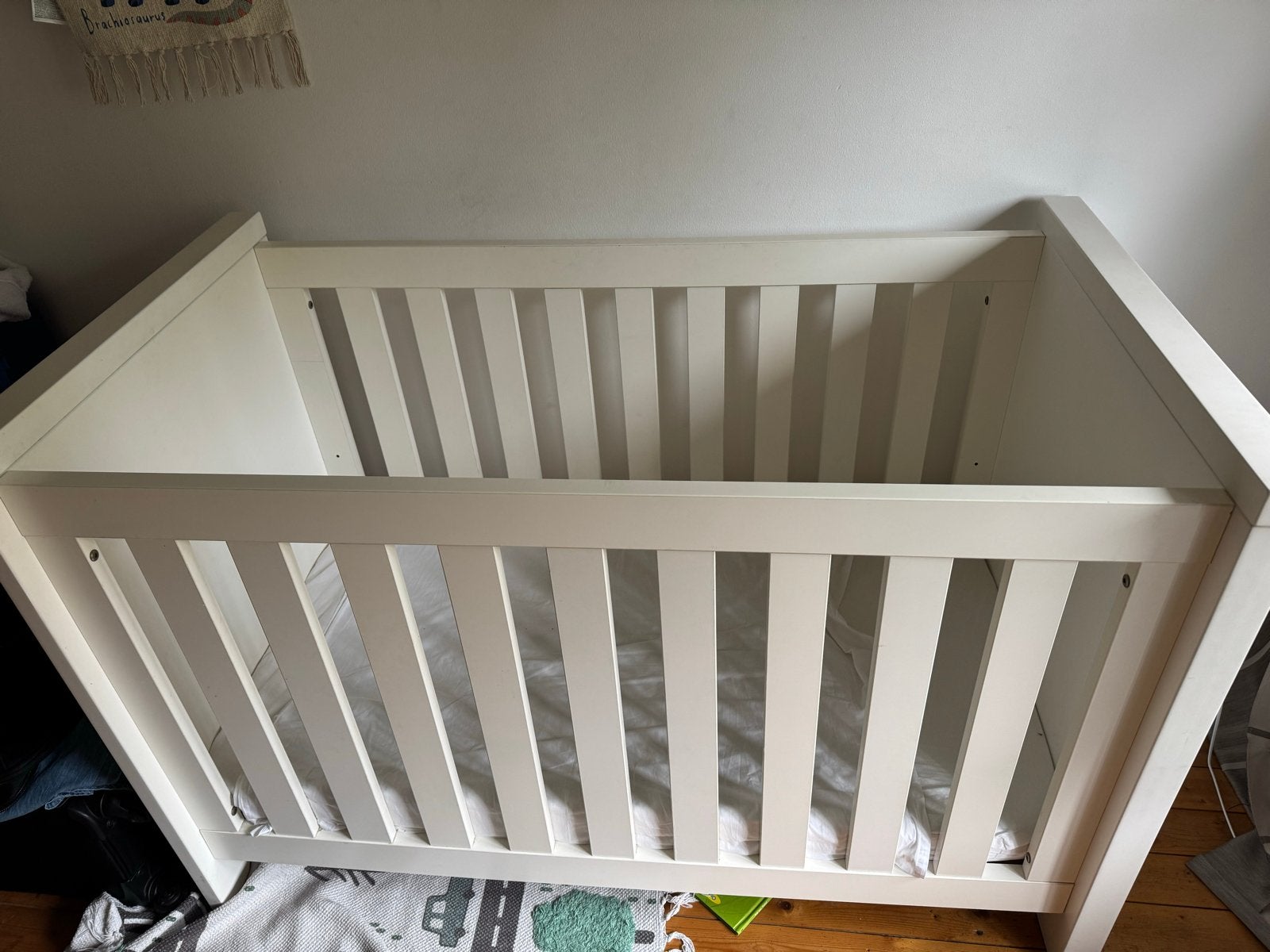 Wit houten ledikant Babypark met matras, Ophalen of Verzenden, Gebruikt, Ledikant