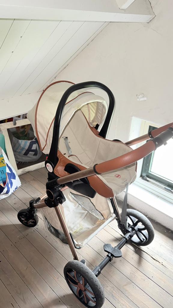 Moni 3 in 1 Kinderwagen beige, Kinderen en Baby's, Kinderwagens en Combinaties, Gebruikt, Combiwagen, Met reiswieg, Ophalen