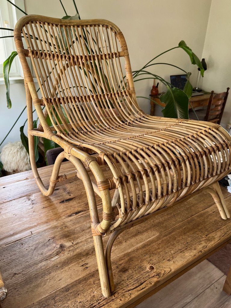 Mooie Naturelkleurige Rotan Loungestoel - Sweet Living, Huis en Inrichting, Ophalen, Overige kleuren, Lounge stoel, Nieuw