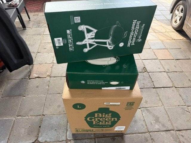 Big Green Egg Large met IntEGGrated Nest+Handler- Nieuw, Tuin en Terras, Ophalen, Nieuw, Big Green Egg, Met accessoires