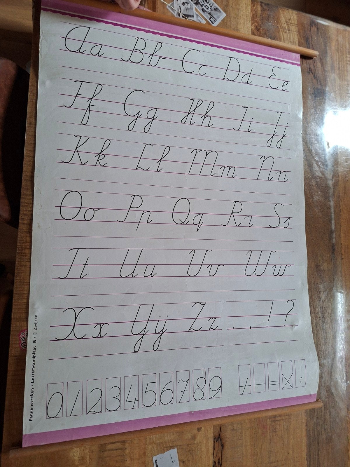 Vintage Letterwandplaat Pennenstreken Zwijsen, Ophalen, Overige thema's